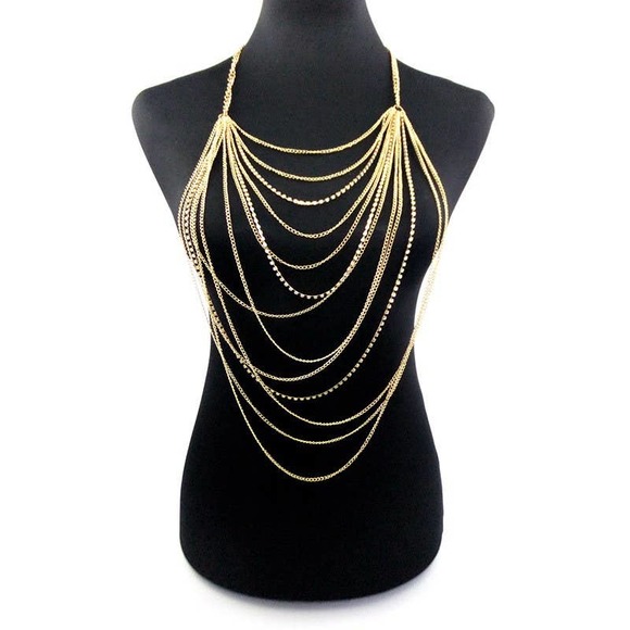 Luxevana Jewelry Multi Layered Gold Body Chain Long Necklace Poshmark